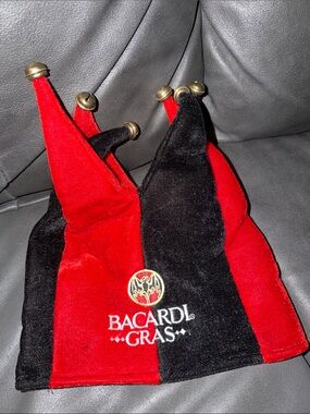 Bacardi Gras Men's Red & Black Jester Hat